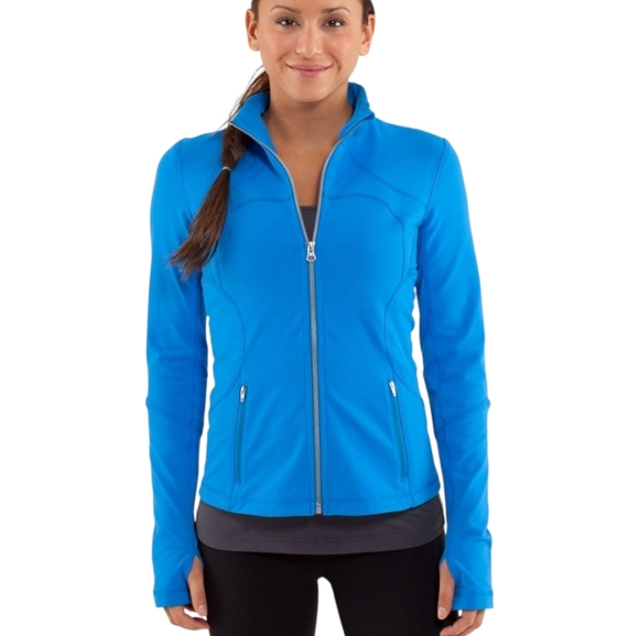 lululemon athletica Jackets & Blazers - Lululemon Forme Jacket *Brushed Beaming Blue Rel: 11/2012 Thumbholes Women's 8